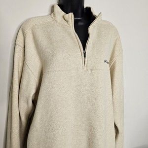 (Size-XL) Colombia 1/4 Zip Sweater Jacket Beige Fleece Outdoor Wear